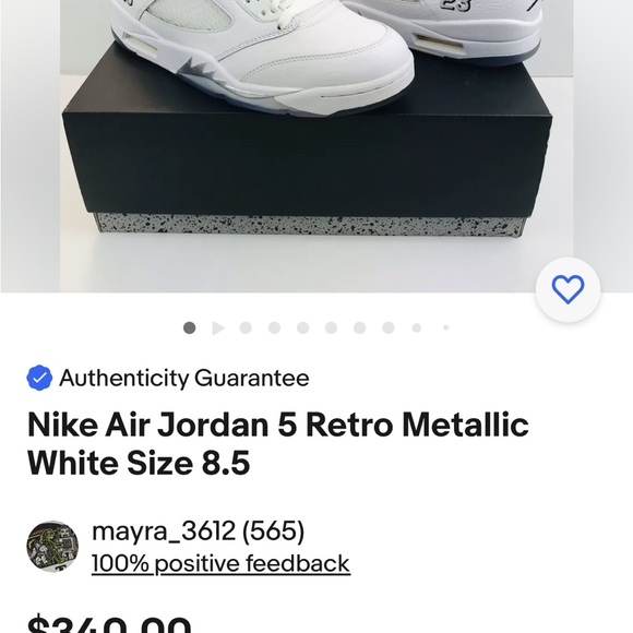 Air Jordan 5 Retro White Metallic - Picture 6 of 6